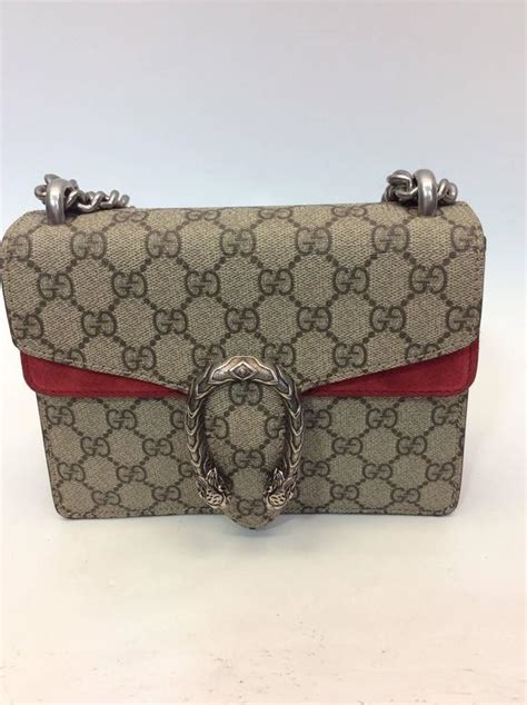 gucci red suede purse|Gucci purse snake clasp.